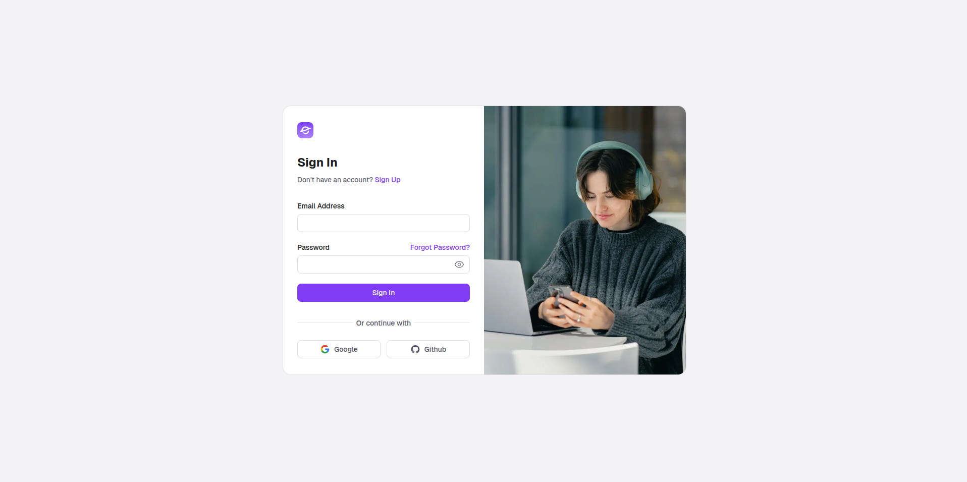 Auth Template visual